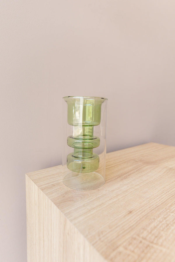 VASO DE VIDRO DUPLO VERDE - Cactos da Maricota