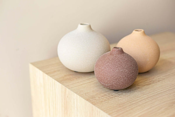 KIT MINI TRIO DE VASOS EM CERÂMICA