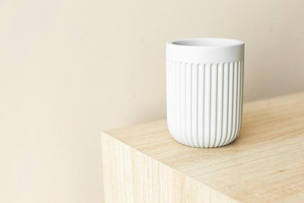 COPO CINZA CANELADO PARA LAVABO - Cactos da Maricota