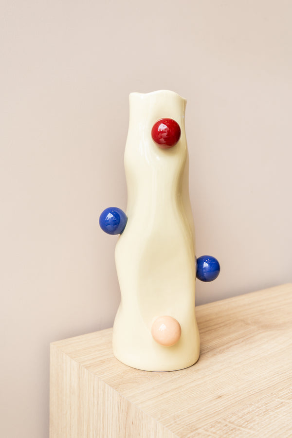 VASO DOTS CERÂMICA BEGE G Cactos da Maricota
