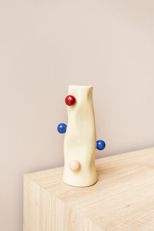 VASO DOTS CERÂMICA BEGE P Cactos da Maricota