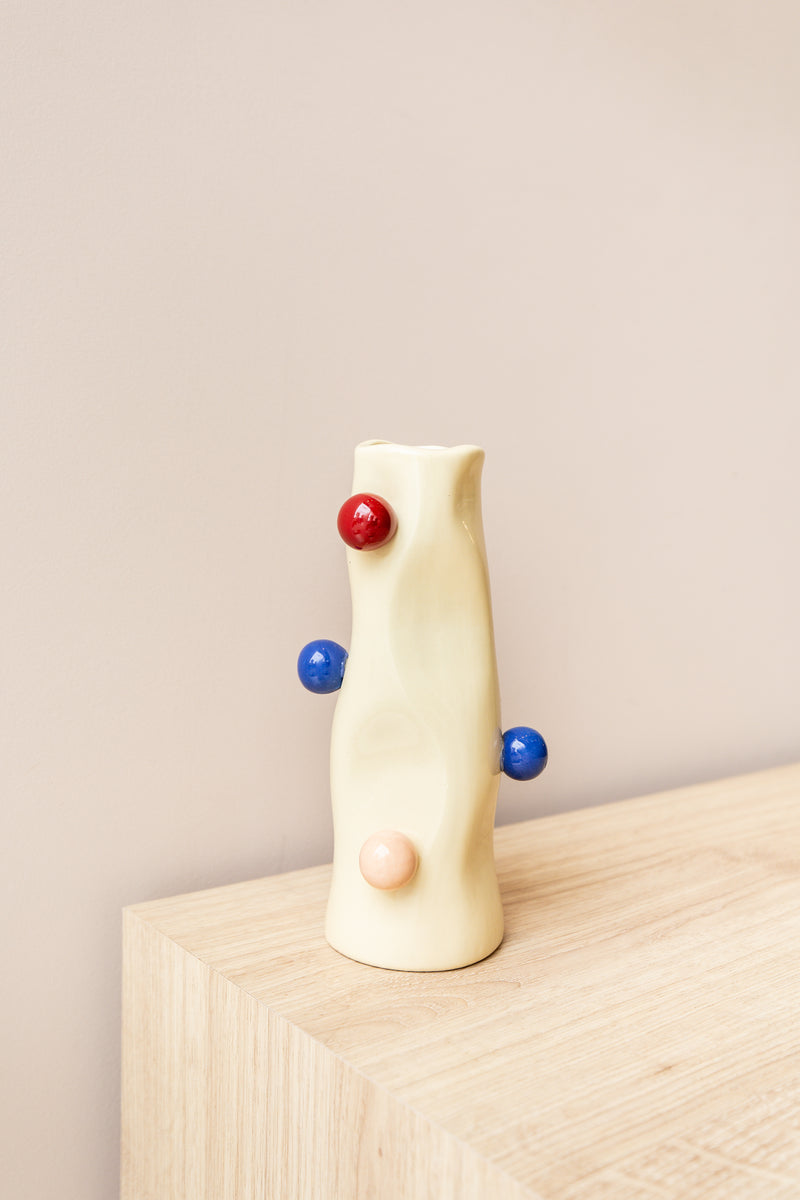 VASO DOTS CERÂMICA BEGE P Cactos da Maricota