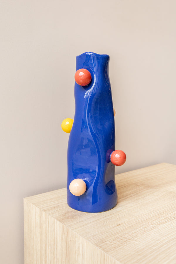 VASO DOTS CERÂMICA AZUL G Cactos da Maricota