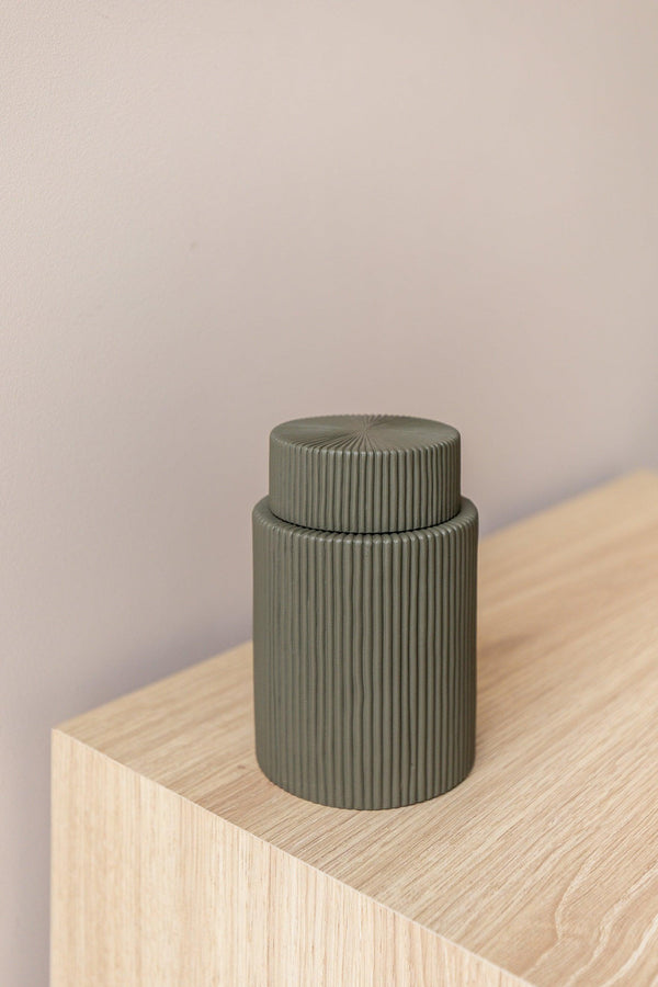 POTE VERDE CANELADO PARA LAVABO Cactos da Maricota