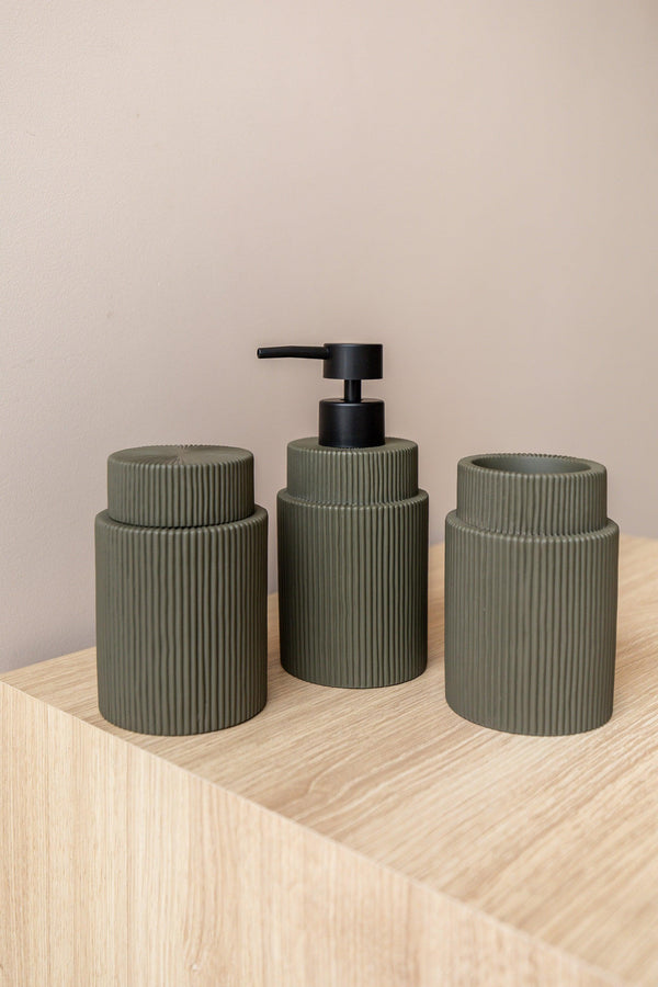 POTE VERDE CANELADO PARA LAVABO Cactos da Maricota