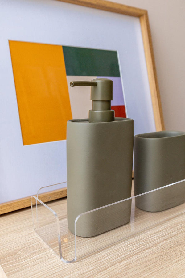 PORTA-SABONETE LÍQUIDO VERDE PARA LAVABO Cactos da Maricota
