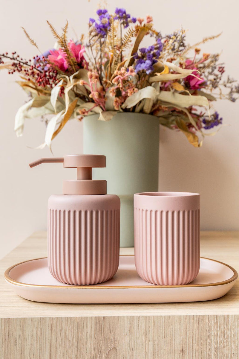 COPO ROSA CANELADO PARA LAVABO Cactos da Maricota
