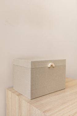 CAIXA EM MDF COM LINHO 17x24x17cm