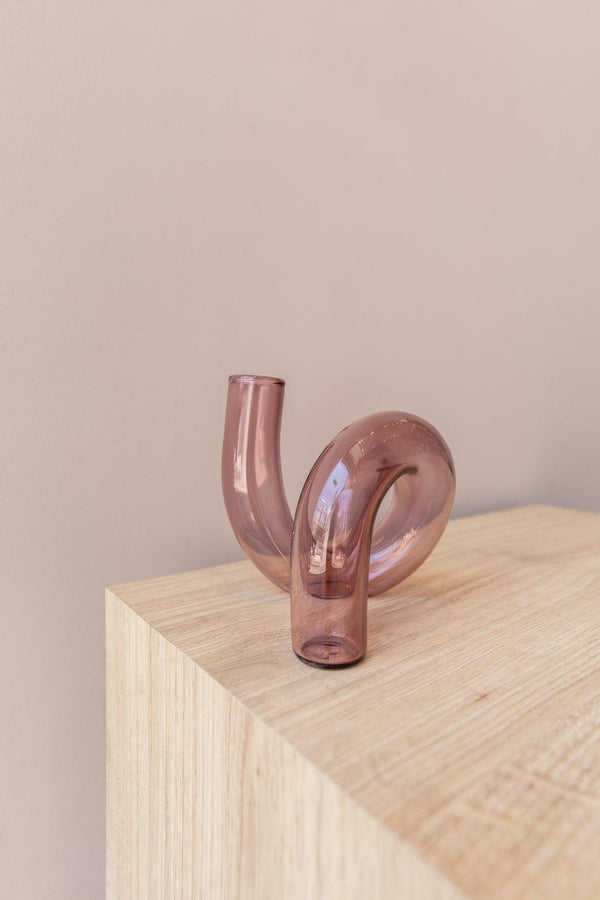 VASO DE VIDRO ROSA - Cactos da Maricota