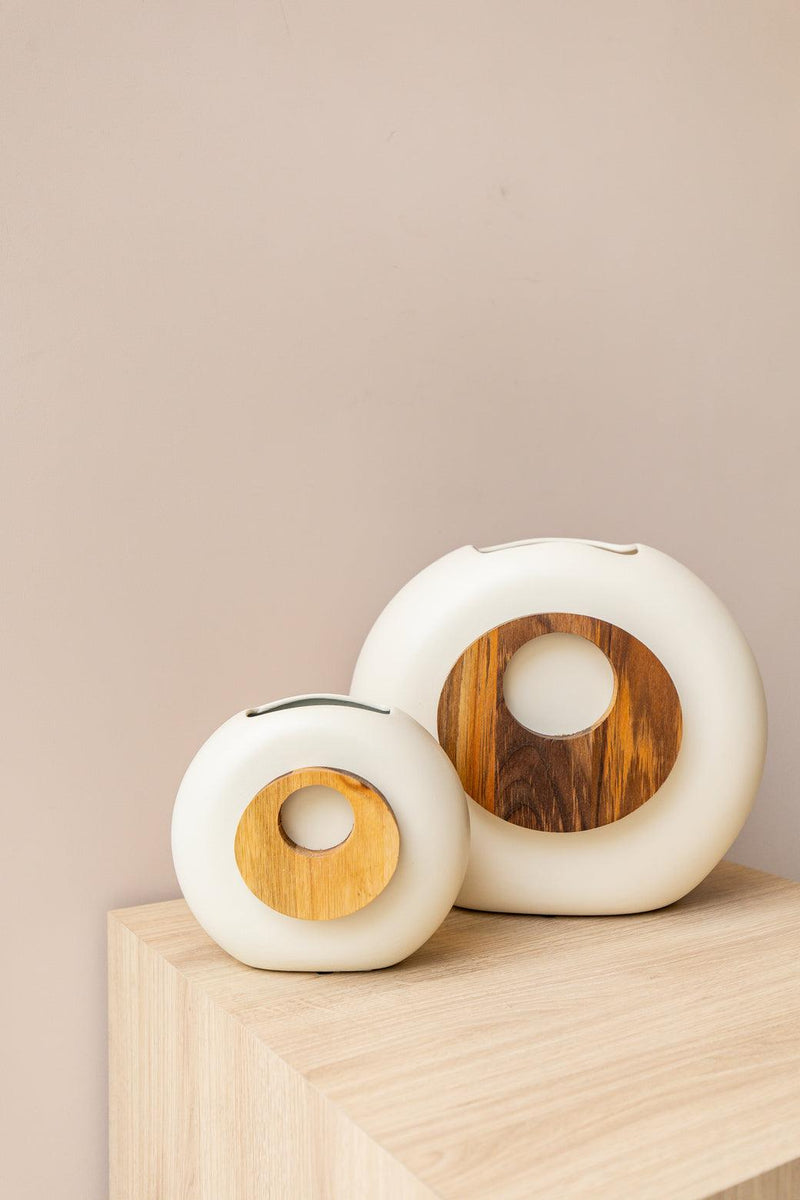 VASO REDONDO OFFWHITE 29x34CM - Cactos da Maricota