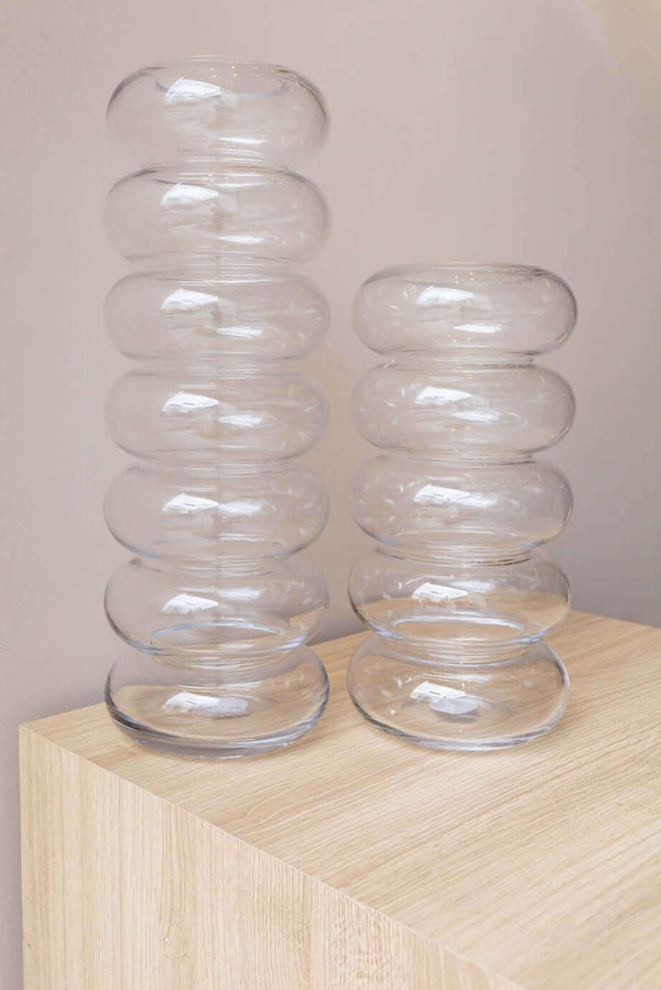 VASO DE VIDRO TRANSPARENTE MÉDIO