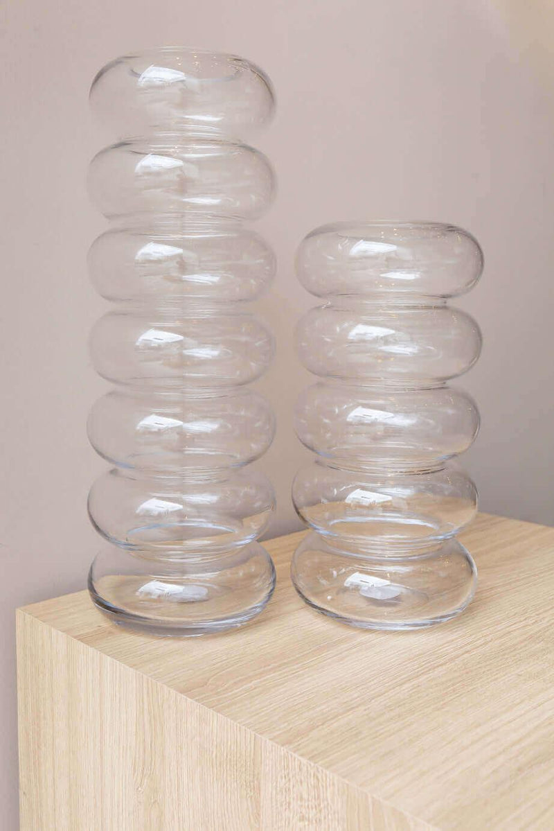 VASO DE VIDRO TRANSPARENTE MÉDIO