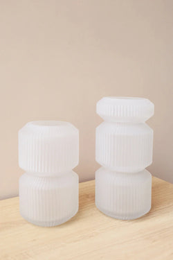 VASO VIDRO FOSCO GELO 12x20CM Cactos da Maricota