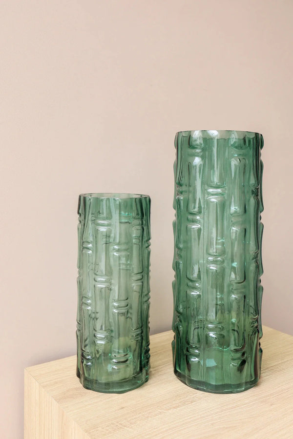 VASO COLOR GLASS VERDE 12x30CM Cactos da Maricota