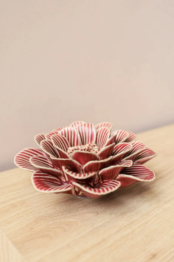 FLOR VERMELHA EM CERÂMICA 15x15CM Cactos da Maricota