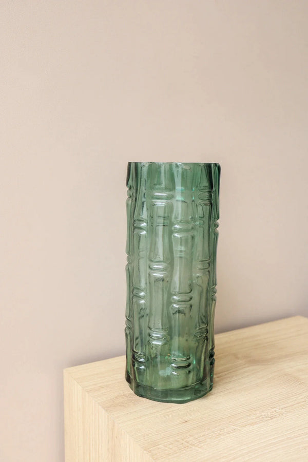 VASO COLOR GLASS VERDE 12x30CM Cactos da Maricota