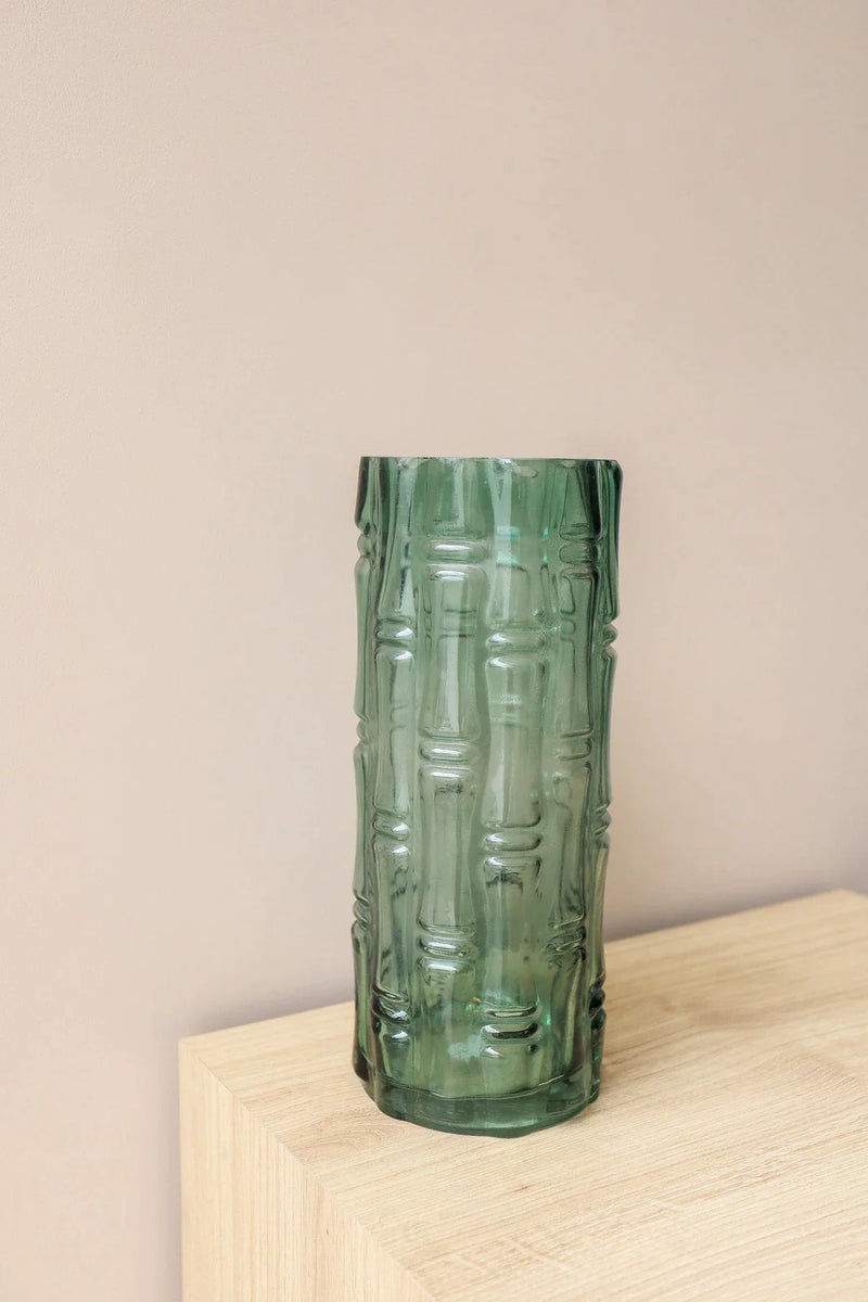 VASO COLOR GLASS VERDE 12x30CM Cactos da Maricota