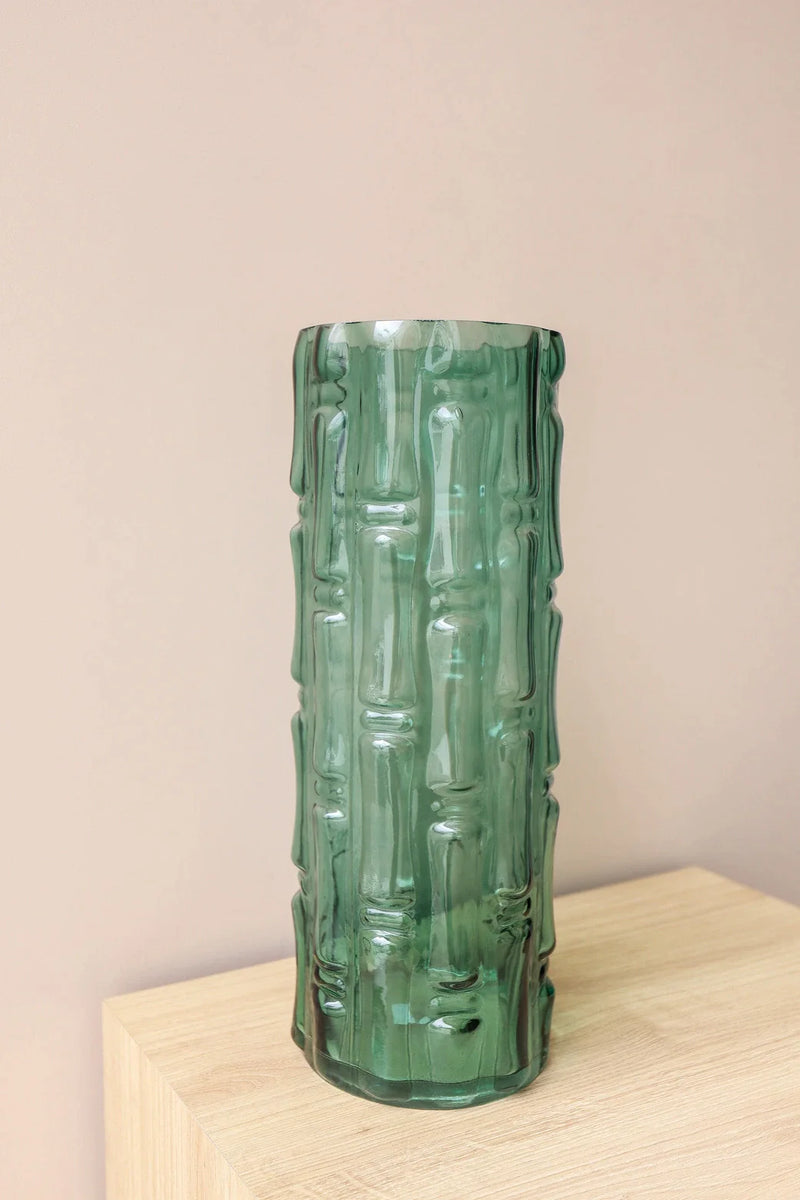 VASO COLOR GLASS VERDE 12x30CM Cactos da Maricota