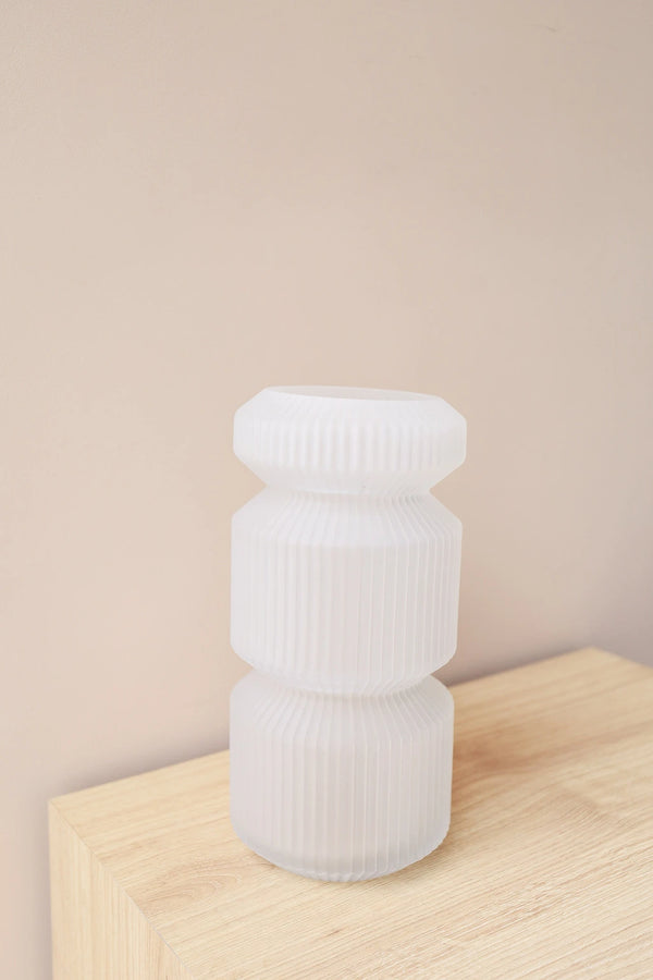 VASO VIDRO FOSCO GELO 12CMx25CM Cactos da Maricota