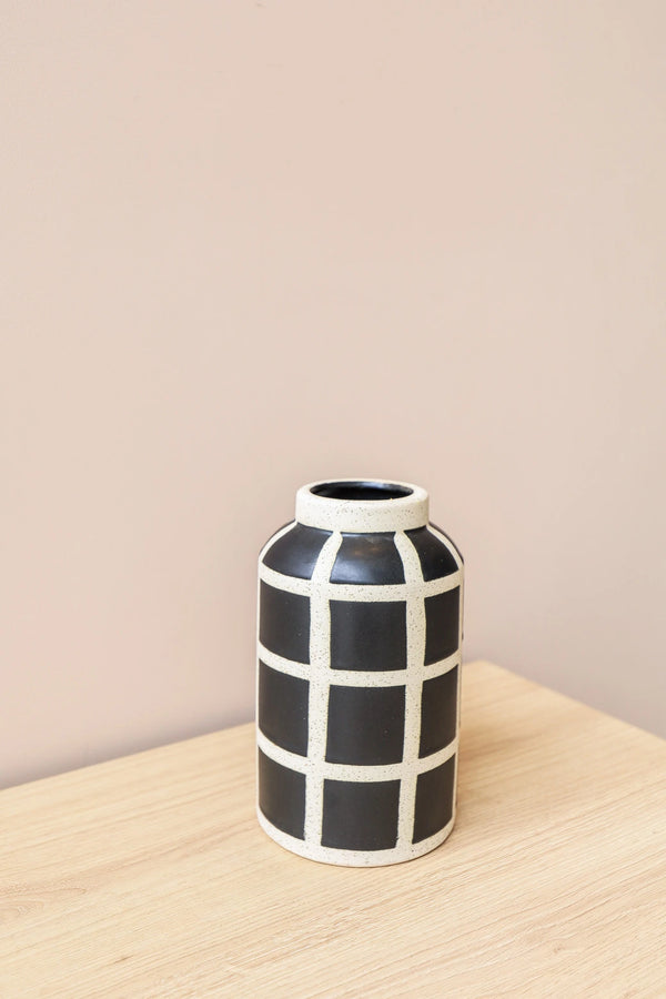 VASO CERÂMICA GEOMÉTRICO 12x12x20CM Cactos da Maricota