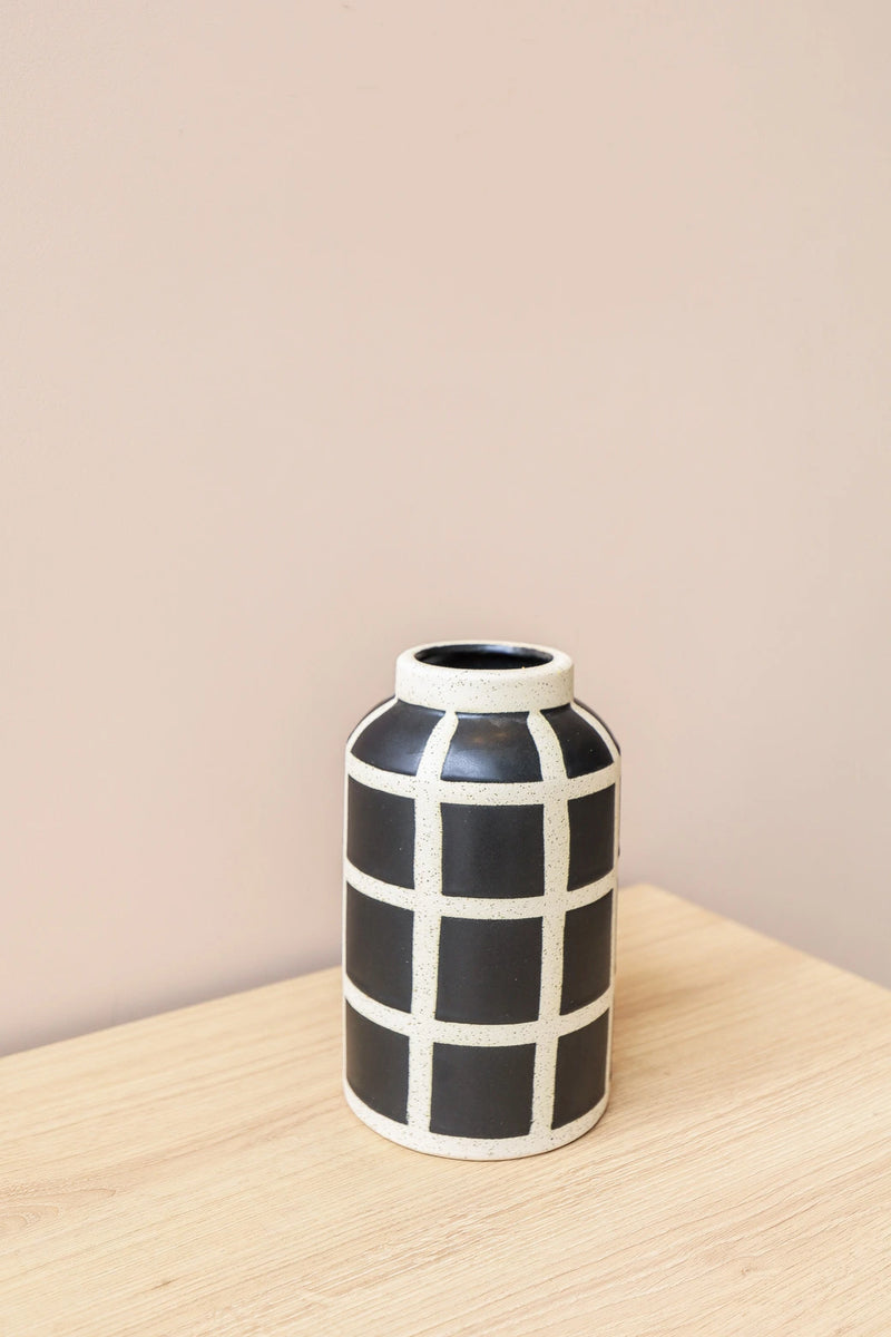 VASO CERÂMICA GEOMÉTRICO 12x12x20CM Cactos da Maricota